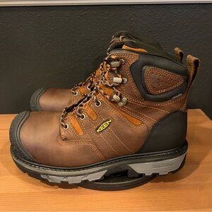 Keen Camden Men’s Brown Waterproof 6” Carbon Fiber Toe Utility Boots Size 9 D